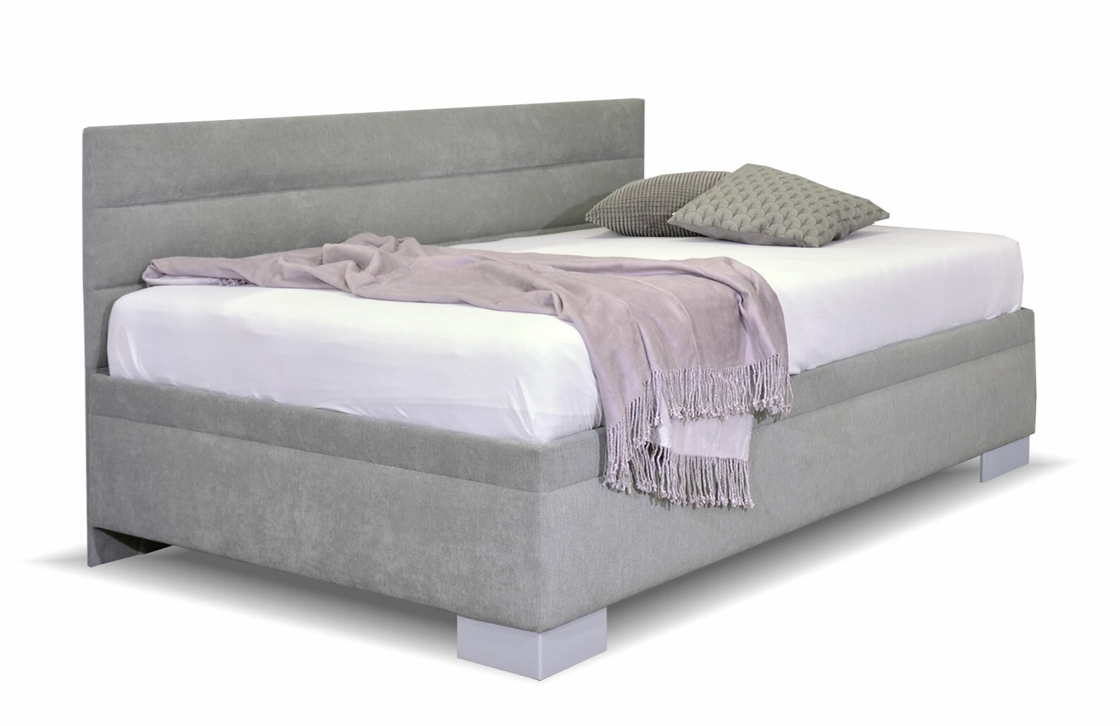 Čalouněná postel Niobe s bočním čelem a úložným prostorem, 140x200 cm