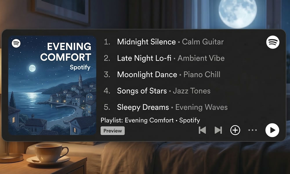 Playlist večerní hudby před spaním
