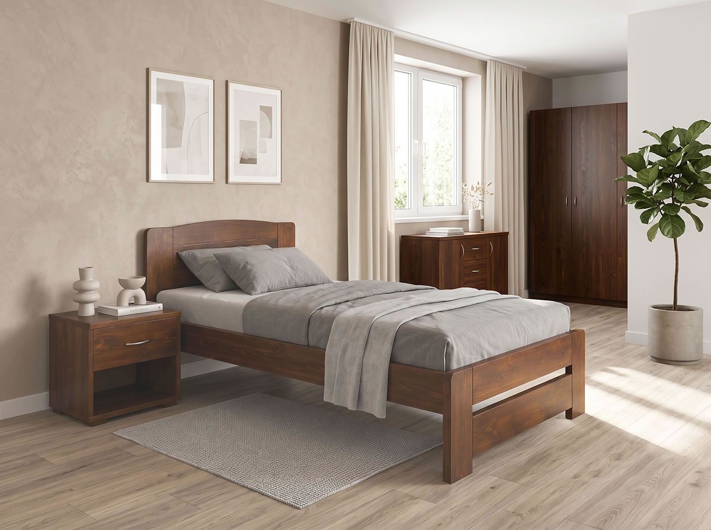 Prodloužená postel Justina 90x210 cm z masivního smrku