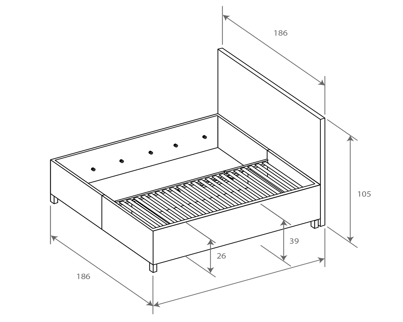 Složení rámu postele Mercury PL