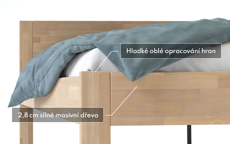 Detail opracování postele Concepta