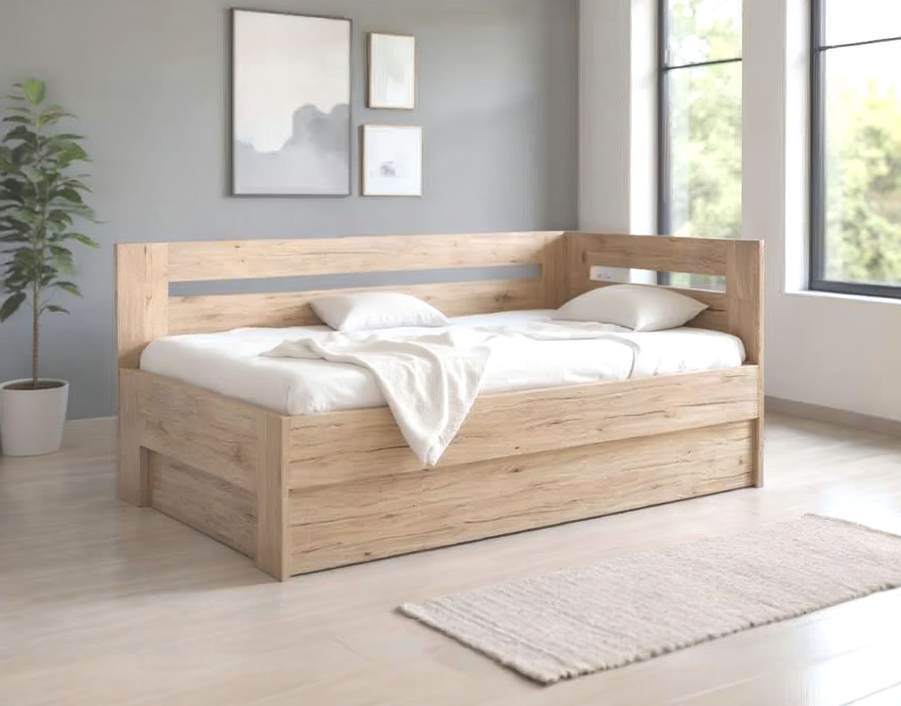 Rohová postel Erika s úložným prostorem - pravé provedení