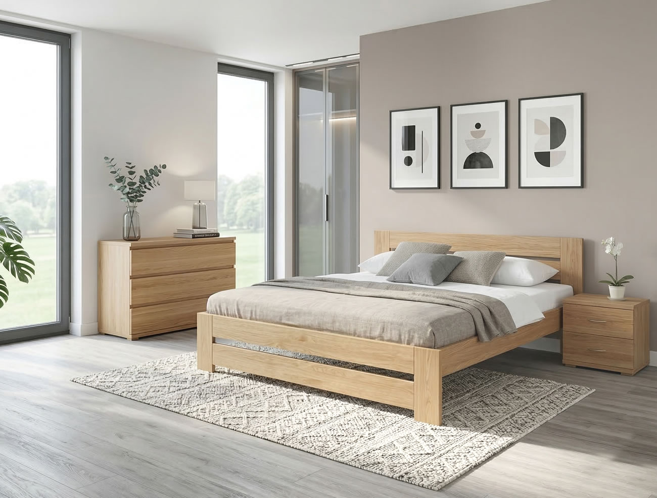 Masivní dubová postel Berni
