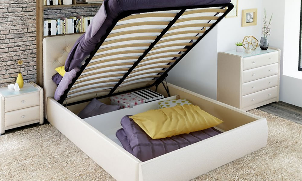 Praktická úložná postel v ložnici