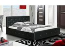 Čalouněná postel s úložným prostorem CASA 35009, černá ekokůže, 160x200 cm