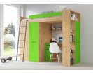 Multifunkční patrová postel Vera - Levá, lamino dub artisan zelená Multifunkční patrová postel Vera - Levá, lamino dub artisan zelená