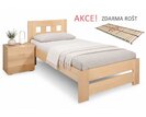Dřevěná postel s roštem Barča, 80x200, 90x200, masiv buk - pohled č. 1