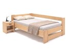 Rohová dřevěná postel MIVA, 120x200, masiv buk