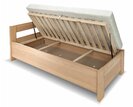 Postel jednolůžko z masivu s úložným prostorem Ela, masiv buk