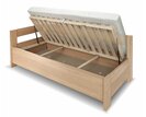 Postel jednolůžko z masivu s úložným prostorem Ela, levá, masiv buk