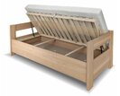 Postel jednolůžko z masivu s úložným prostorem Ela s čely, masiv buk