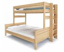 Poschoďová postel třílůžko JUNIOR, 180x200, PRAVÁ, masiv buk