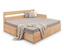 Rozkládací postel s úložným prostorem FLEXO - Pravá, masiv buk