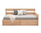 Rozkládací postel s úložným prostorem FLEXO - Pravá, masiv buk