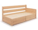 Rozkládací postel s úložným prostorem FLEXO - Pravá, masiv buk