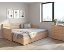Rozkládací postel s úložným prostorem FLEXO - Pravá, masiv buk