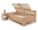 Zvýšená buková postel s roštem MIVA s bočním čelem, 140x200 Zvýšená buková postel s roštem MIVA s bočním čelem, 140x200