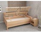 Zvýšená buková postel s roštem MIVA s bočním čelem, 140x200 Zvýšená buková postel s roštem MIVA s bočním čelem, 140x200