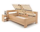 Rohová buková postel s roštem MIVA levá, 120x200 Rohová buková postel s roštem MIVA levá, 120x200
