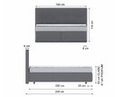 Rozměry - zvýšená postel boxspring Sevila 4
