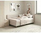 Čalouněná postel s roštem a matrací Elia, 110x200 cm