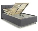 Čalouněná postel s úložným prostorem Crissy, 140x200, tmavě šedá