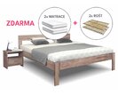 Postel dvoulůžko z masivu TYLIA, masiv buk, rošty a matrace zdarma