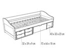 Postel s úložným prostorem IA8809 90x200, masiv borovice Postel s úložným prostorem IA8809 90x200, masiv borovice