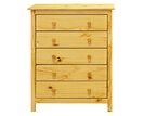 Komoda - 5 zásuvková IA8077, masiv smrk