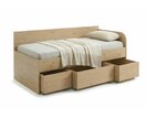 Rohová vyvýšená postel s úložným prostorem EMA, 90x200cm
