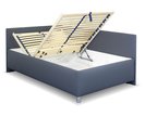 Zvýšená čalouněná postel s úložným prostorem Ryana, 120x200, tmavě šedá
