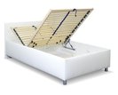 Zvýšená čalouněná postel s úložným prostorem Lyoneta, 120x200, bílá