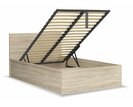 Postel s rošty a úložným prostorem a roštem Tetris, dub sonoma