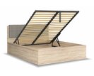Postel s rošty a úložným prostorem a roštem Tetris, dub sonoma