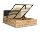 Postel s rošty a úložným prostorem a roštem Tetris, dub wotan čená