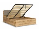 Postel s rošty a úložným prostorem a roštem Tetris, dub wotan šedá