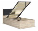 Postel s rošty a úložným prostorem a roštem Tetris, dub sonoma - černá
