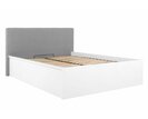 Postel s rošty a úložným prostorem a roštem Tetris, bílá lesk šedé čelo