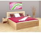 Zvýšená postel dvoulůžko s úložným prostorem Lena 2, 180x200, masiv buk