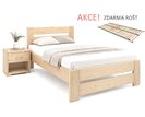 Jednolůžková postel s roštem Berni, 80x200, 90x200, masiv smrk - pohled č. 1