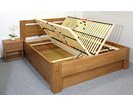 Zvýšená postel dvoulůžko s úložným prostorem HERKULES, masiv buk