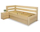 Postel s úložným prostorem Valentin-Levá, 80x200, 90x200 cm, masiv buk