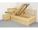Postel s úložným prostorem Valentin-Levá, 80x200, 90x200 cm, masiv buk