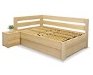 Postel s úložným prostorem Valentin-Levá, 140x200 cm, masiv buk