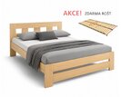 Dřevěná postel s roštem Barča, 140x200, masiv buk - pohled č. 1