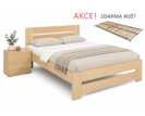 Dřevěná postel s roštem Berni, 120x200, masiv buk - pohled č. 1