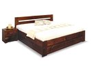 Postel z masivu s úložným prostorem Berni, 160x200, 180x200, masiv smrk