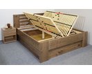 Zvýšená postel dvoulůžko s úložným prostorem ROSA, masiv smrk