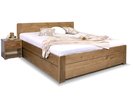 Postel dvoulůžko s úložným prostorem MARK, masiv smrk