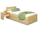 Postel jednolůžko s úložným prostorem Hanka , 90x210cm, masiv borovice 